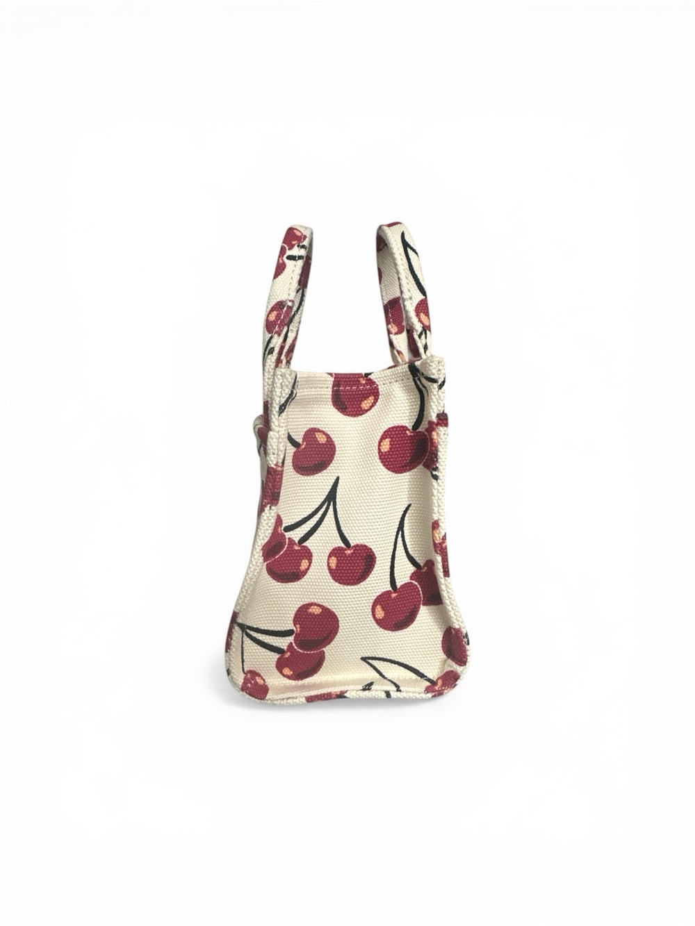 Coach White Cherry-Print Mini Tote with Removable Red Strap - Picture 4 of 14
